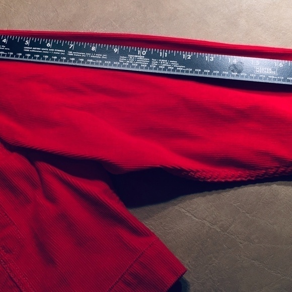 LEVI STRAUSS & CO. Original Trucker Jacket, CROPPED, RED CORDUROY, NWT, Size L - Picture 6 of 8